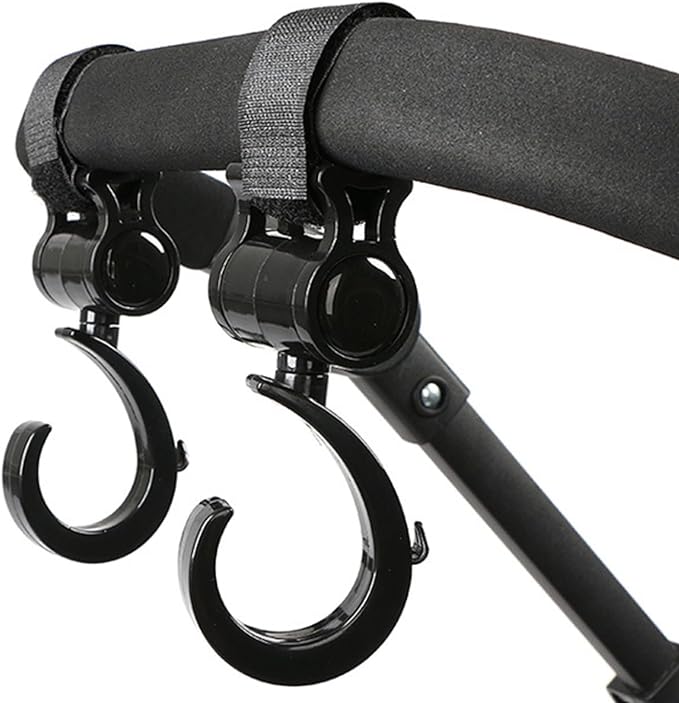2 Pcs Walker Hook Hanging Multipurpose 360° Rotation Stroller Clip Diaper Bag by Yaiitan