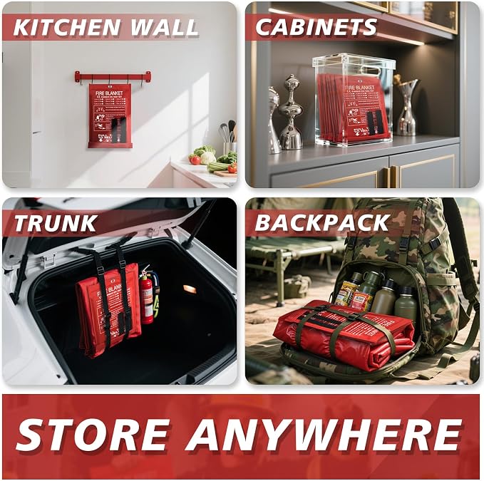 Ougist 4 Pack Emergency Fire Blanket - Image 6