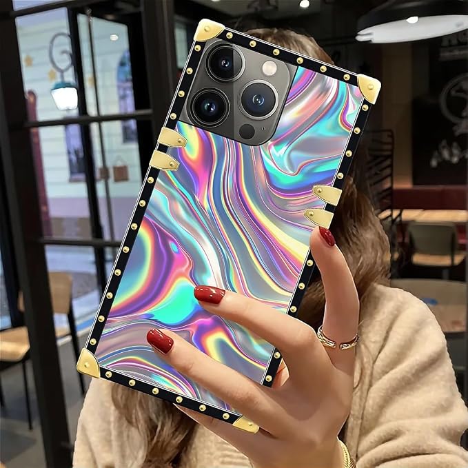 Compatible with iPhone 12 Pro Max Case, Holographic Abstract Iridescent - Image 6
