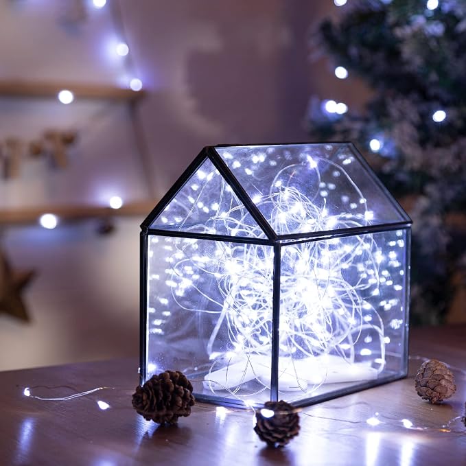 12-Pack LED Fairy Lights 7 Feet Battery Powered Waterproof Silver Wire 20 Slim - Image 4