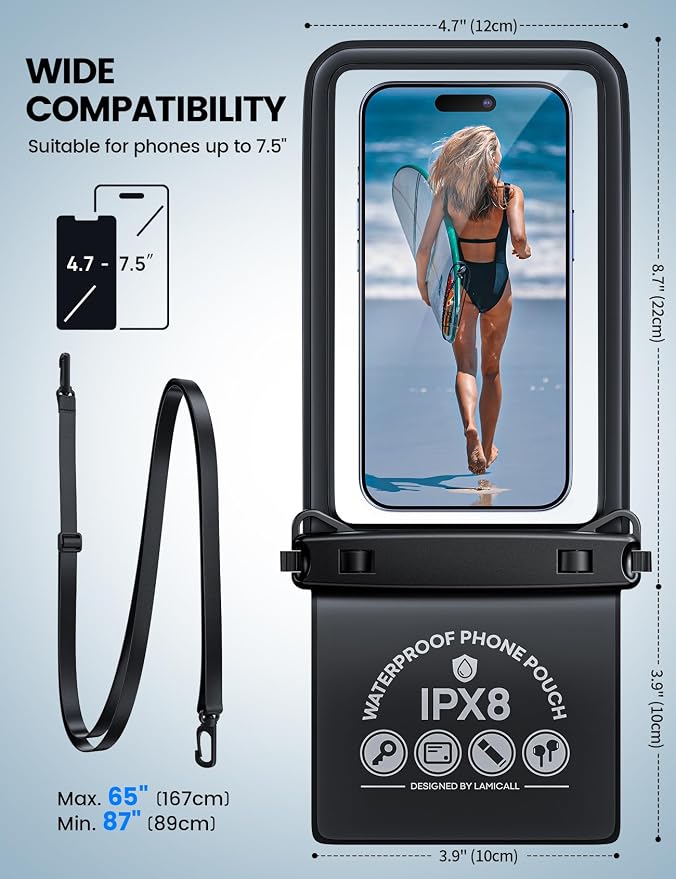 Lamicall Double Pocket Waterproof Phone Pouch - Image 5