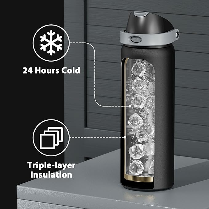 32 oz Insulated Water Bottle for Sports: Meoky Stainless Steel Water Bottle - Image 5