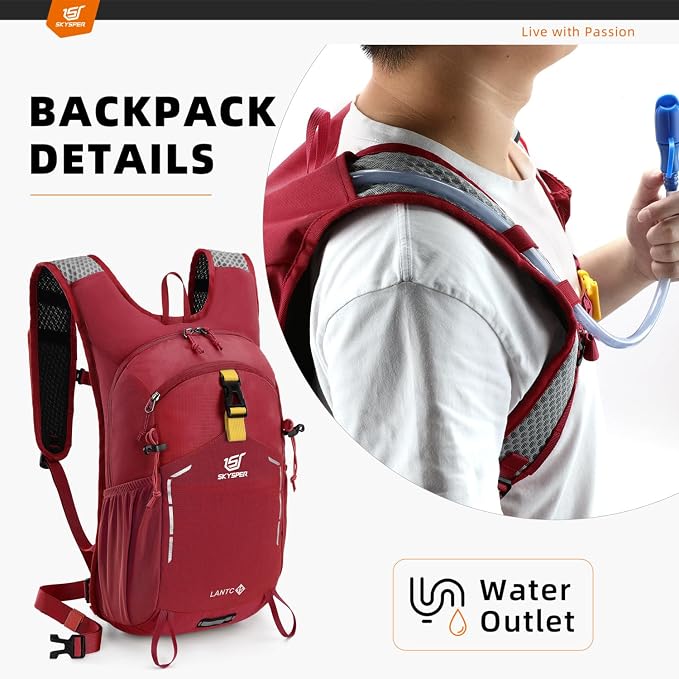 SKYSPER Small Hiking Backpack - 15L Travel Daypack Lightweight Bag Water - Image 5