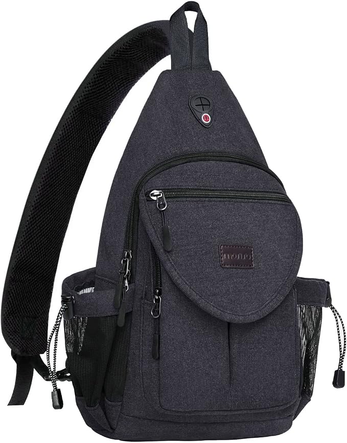 MOSISO Sling Backpack, Canvas Crossbody Hiking Daypack Bag by MOSISO