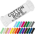 TECEUM Cotton Rope 3/16” – 50 FT – Strong All-Purpose Braided Rope – Natural by TECEUM