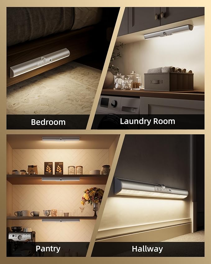 EZVALO 15-inch Motion Sensor Closet Lights, 3 Pack Rechargeable Cabinet Lights - Image 6