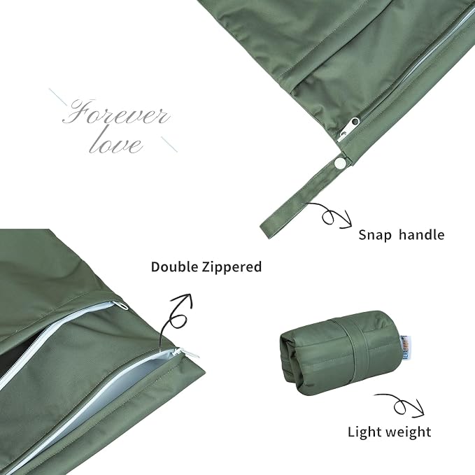 ALVABABY 2pcs Waterproof Wet Dry Bags, Reusable - Image 2