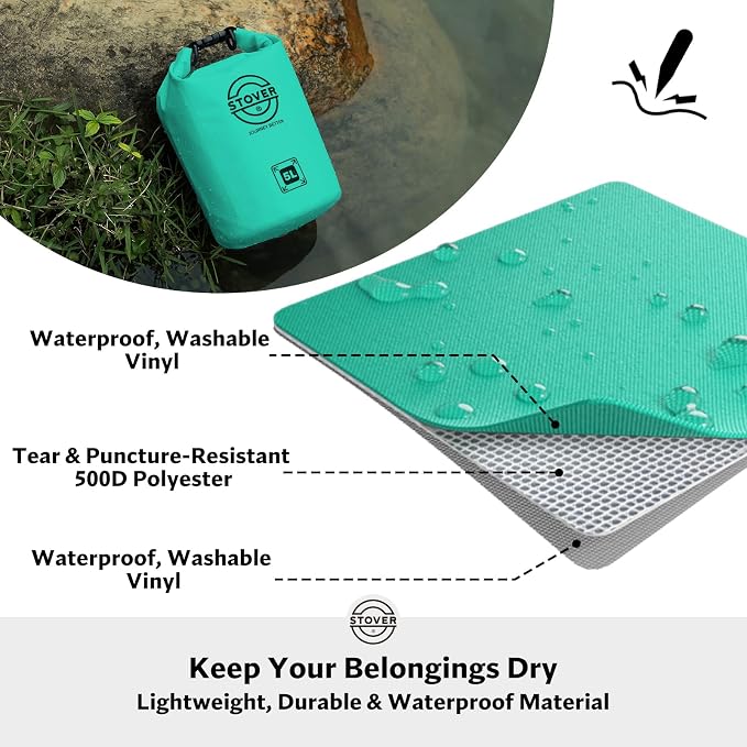 STOVER 5/10/25/30/40/55L Waterproof Dry Bag- Roll-Top Backpack w/Phone Case- - Image 2