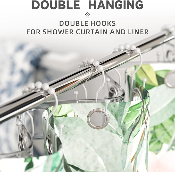Bathway White Shower Curtain Hooks and Rings - Image 5