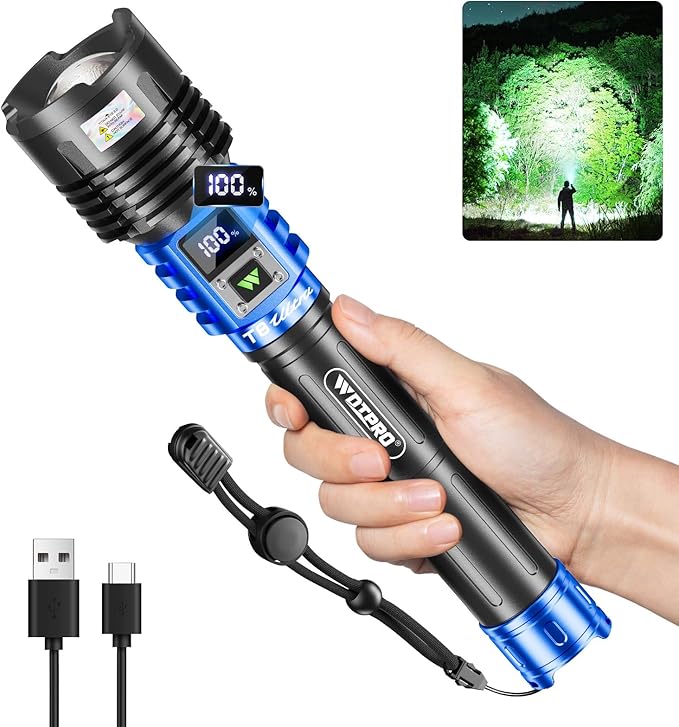 WdtPro Rechargeable LED Flashlights High Lumens, Super Bright 90000LM by WdtPro