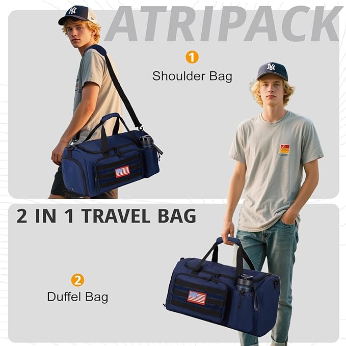 Tactical Gym Bag for Men, 60L Large Capacity Duffle Bags - Image 5