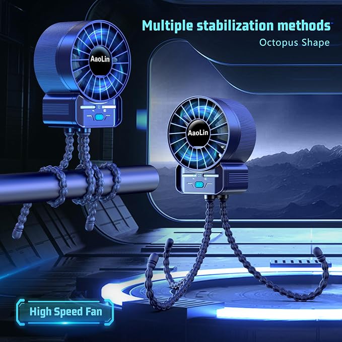 2 Pack Multifunctional Portable Stroller Fan 4 Speed 6600rpm High Speed Usb - Image 2