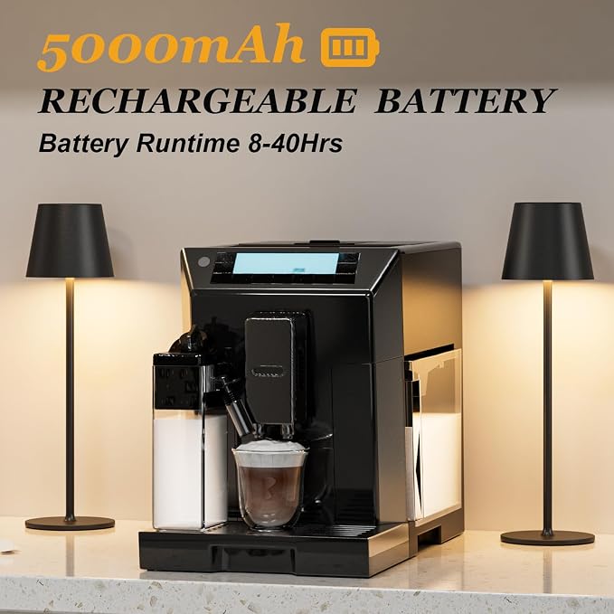 Kakanuo 20" Cordless Table Lamp Rechargeable Black - Image 5