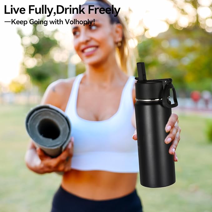 Volhoply 18oz Insulated Water Bottle Bulk 8 Pack, Kids Stainless Steel Water - Image 7
