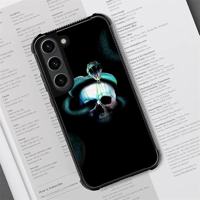 for Samsung Galaxy S23 Case, Skeleton Winding Snake Pattern Graphic Design Girl - Image 2