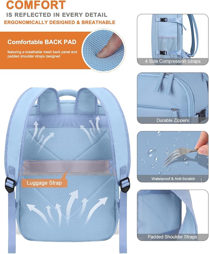 Capolo Travel Backpack for Women Men Waterproof Laptop Backpack Airlines - Image 6
