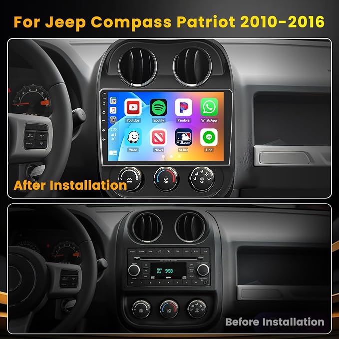 for Jeep Compass Patriot 2010-2016 Android 15 Car Stereo, 10.1" Touchscreen - Image 2