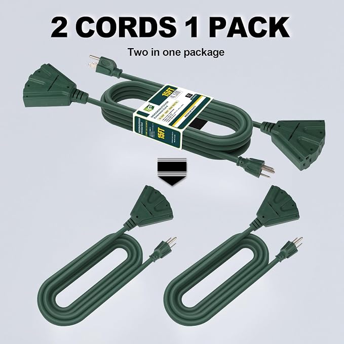 EP 2 Pack 15 Ft Outdoor Extension Cord - Image 3