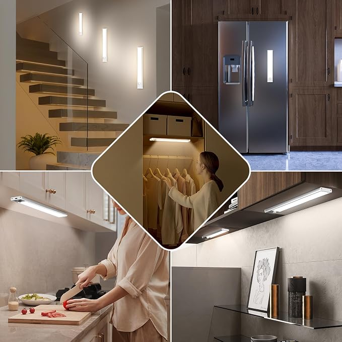 Motion Sensor Under Cabinet Lights, 2500mAh 12inch Battery Operated Wireless - Image 7