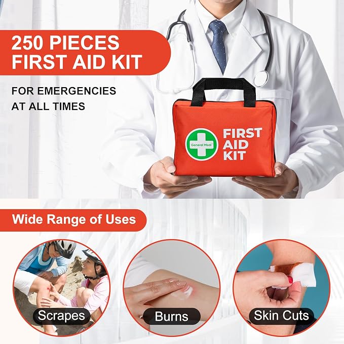 General Medi First Aid Kit, 250 Piece Small First Aid Kit - Image 4