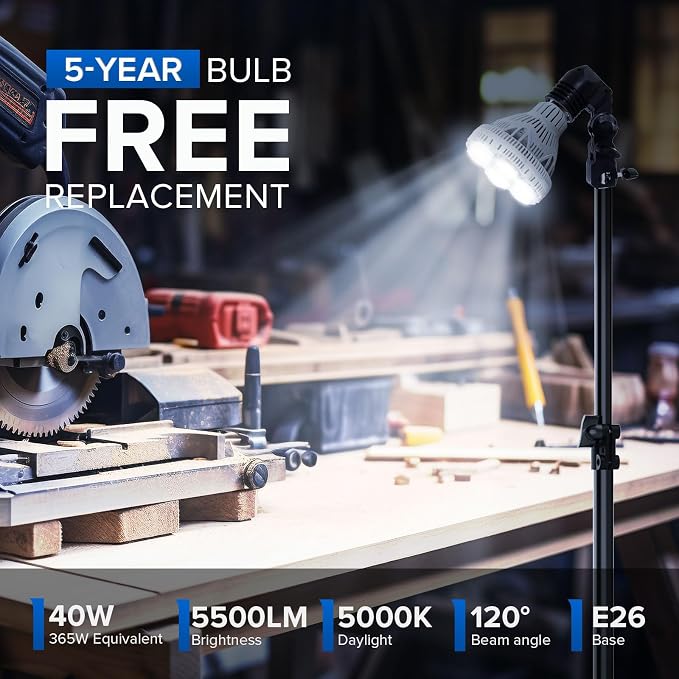 SANSI 365W Equivalent LED Work Light, 5500LM 5000K Portable Work Light - Image 2