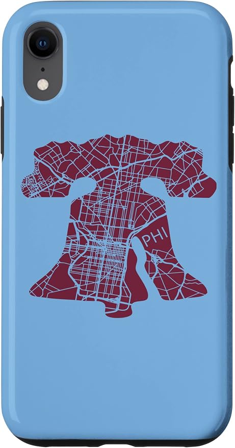 Philadelphia Street Map Liberty Bell Vintage Maroon Philly Case by Unknown