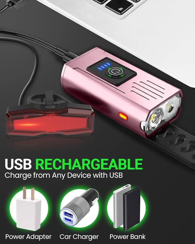 Victoper Bike Light, High Lumens Super Bright Bicycle Lite, 6+4 Modes USB - Image 6