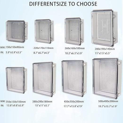 Zulkit Junction Box IP67 Waterproof Electrical Box Hinged Clear Cover Stainless - Image 3