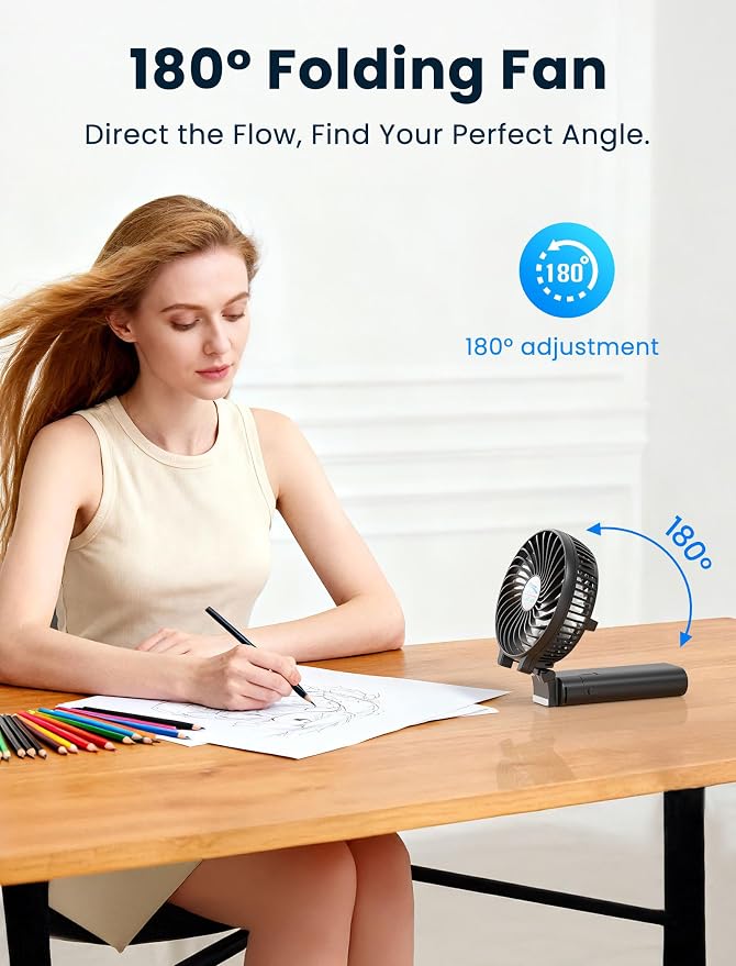 HandFan 5200mAh Portable Handheld Fan, Personal Hand Held Fan USB Rechargeable - Image 7