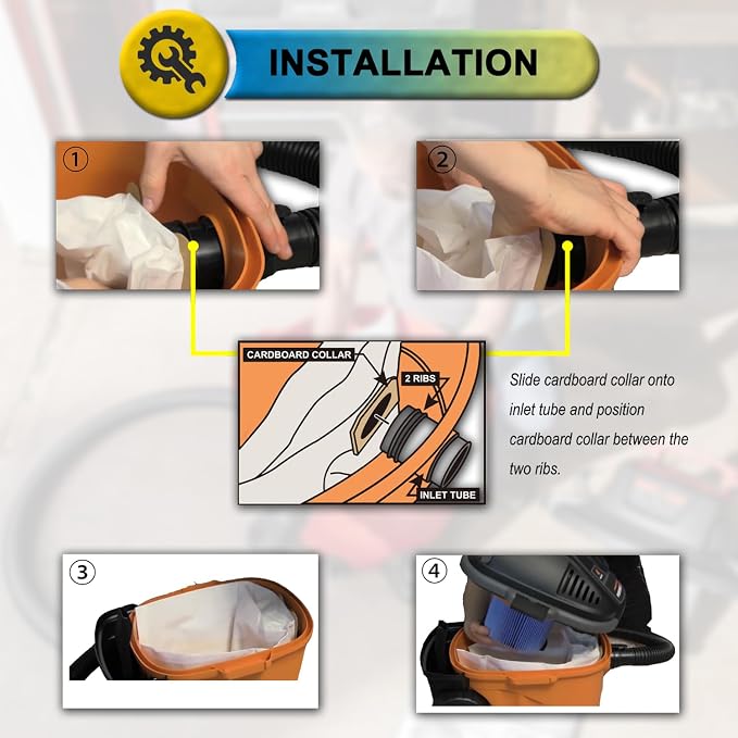 6 Pack VF3501 Replacement for Rigid Shop Vac Bags 4 Gallon Size C, compatible - Image 4