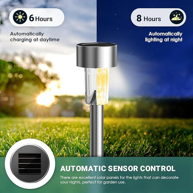 GIGALUMI 16 Pack Solar Path Lights Outdoor, Solar Lights Outdoor Waterproof - Image 5