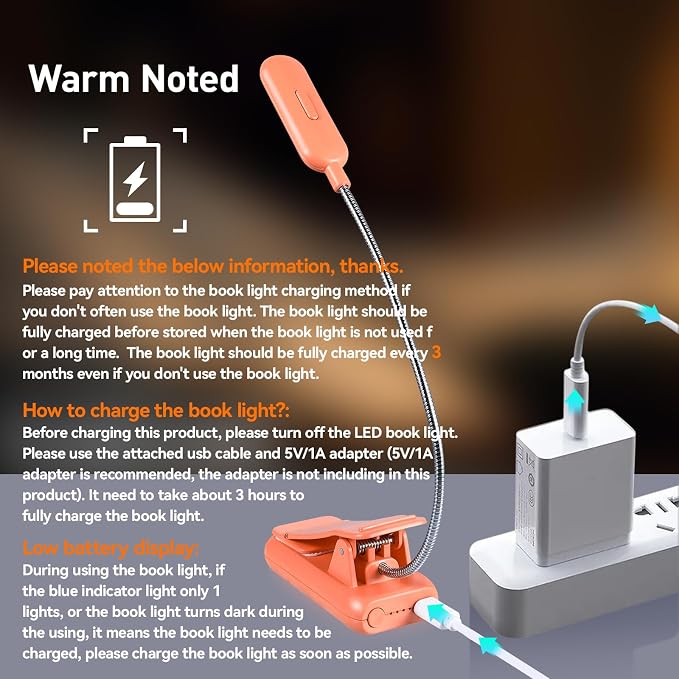 VAVOFO Rechargeable Book Light for Reading in Bed Kids, 7 LED Reading Light - Image 5