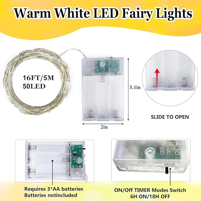 1-Pack Fairy Lights Battery Operated - Image 7