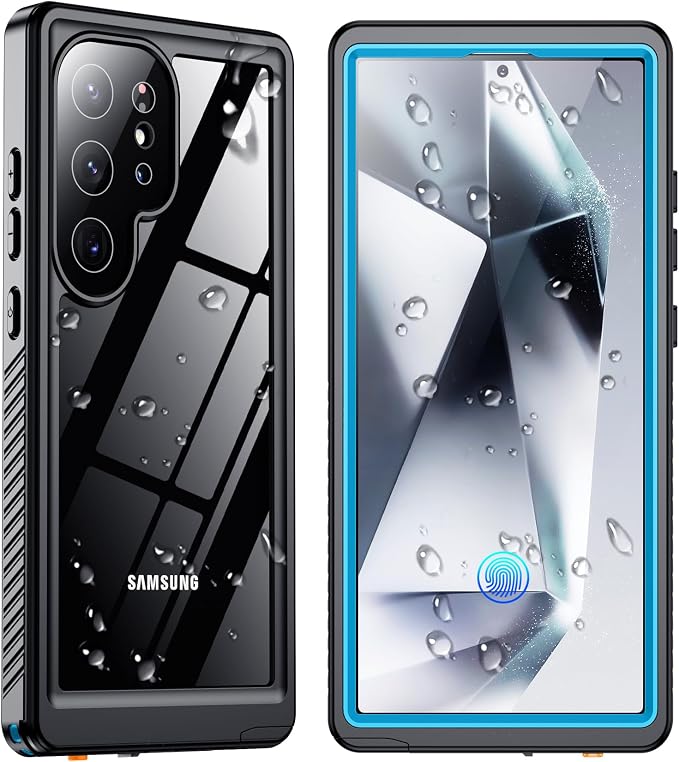 SPIDERCASE Upgraded for Samsung Galaxy S24 Ultra Case Waterproof, Built-in by SPIDERCASE