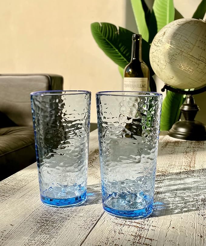 KLIFA- NICE- 20 ounce, Acrylic Highball Drinking Glasses, Stackable Plastic - Image 5