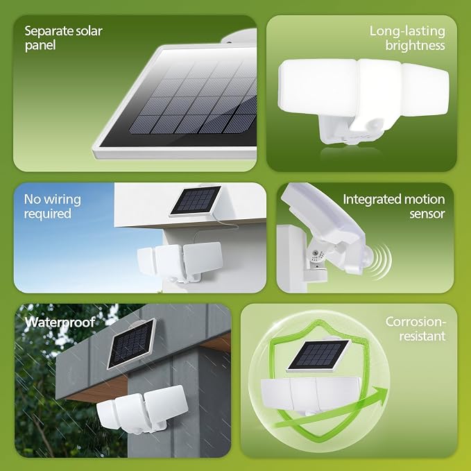 Philips 3600LM Solar Security Lights, 5000K Waterproof Dimmable LED Motion - Image 2