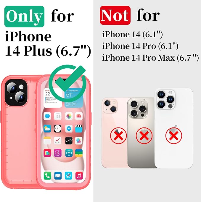 Cozycase Compatible with iPhone 14 Plus Waterproof Case - Image 2