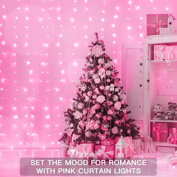 suddus Curtain Lights for Bedroom, 200 Led 6.5ft x 6.5ft Hanging String Lights - Image 4