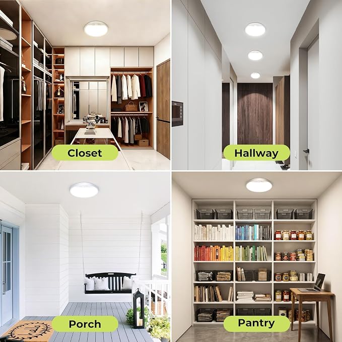 hepside 4 Pack Motion Sensor Ceiling Light Wired, 3000K/4000K/6500K LED Flush - Image 6