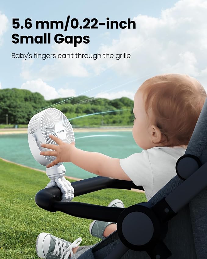 Gaiatop Mini Portable Stroller Fan, Battery Operated Small Clip on, Detachable - Image 2
