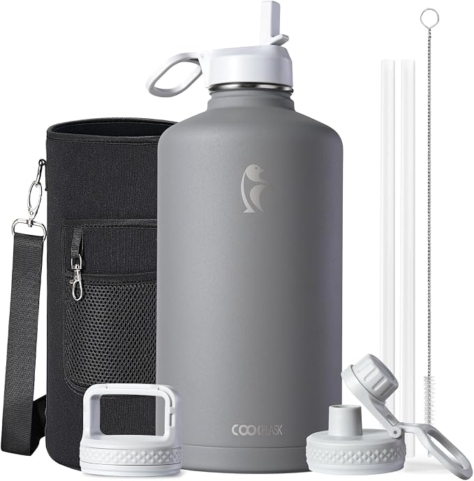 Coolflask 128 oz Gallon Water Bottle Insulated by Coolflask