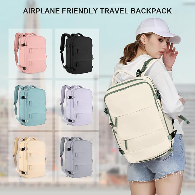 coowoz Large Travel Backpack for Women Men, Carry On Backpack Flight Approved - Image 8