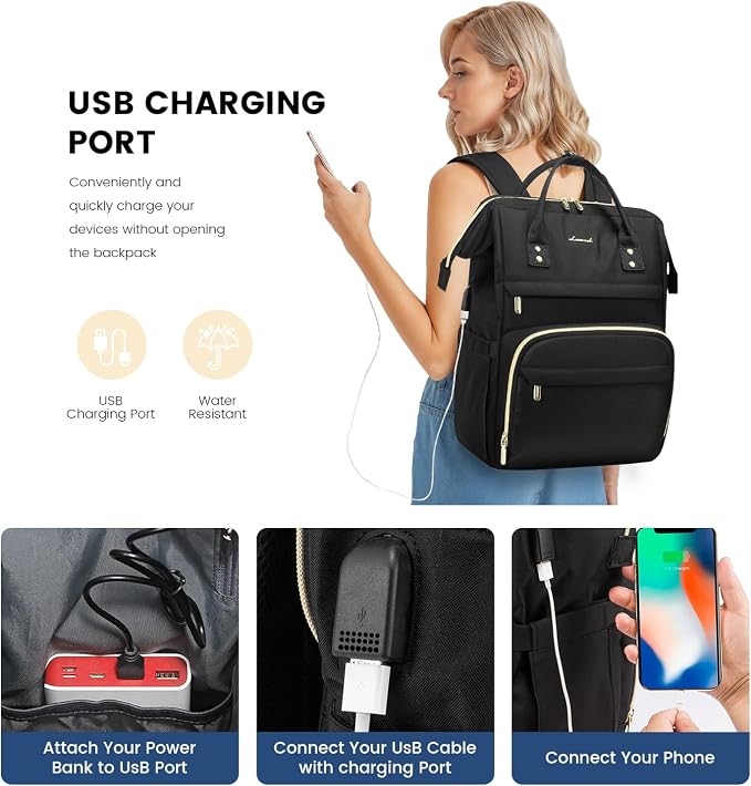 LOVEVOOK 17 inch Laptop Backpack Women, Large Travel Computer Back Pack - Image 4