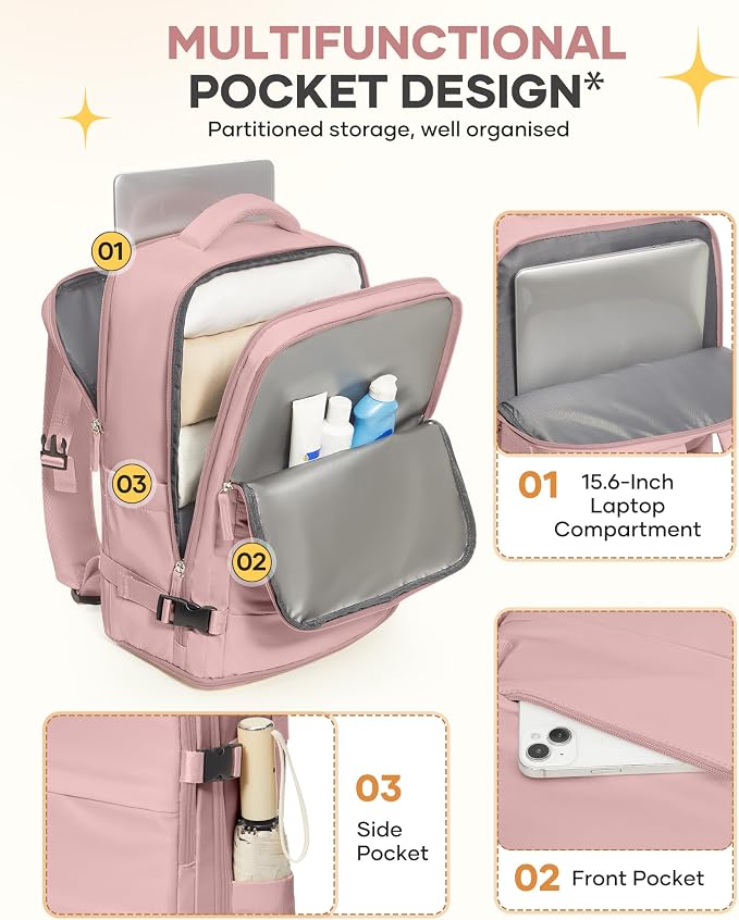 coofay Personal Item Travel Backpack - Image 4