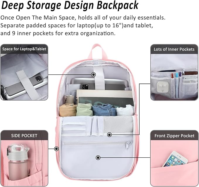 MAXTOP Deep Storage Laptop Backpack Business Anti-theft Backpacks College - Image 2