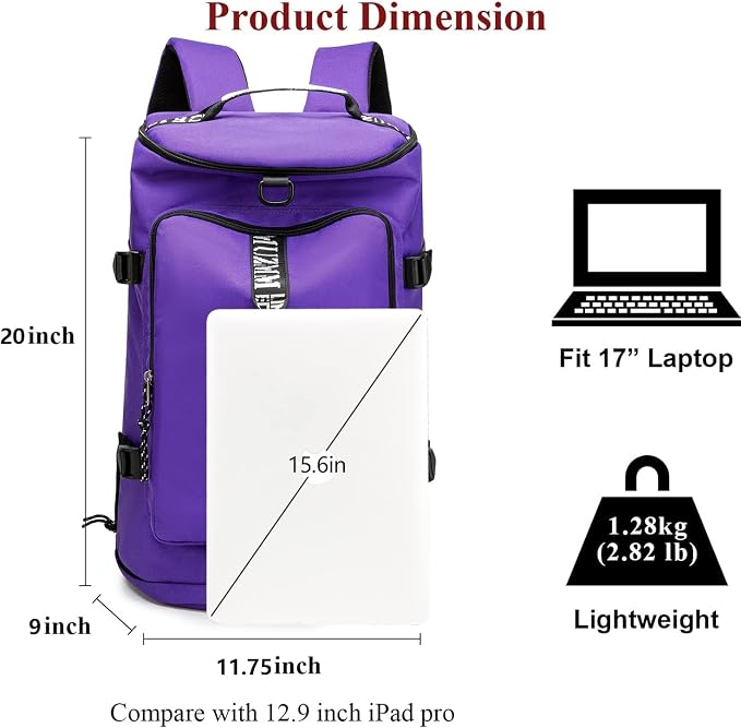 Gym Duffle Bag Waterproof black Laptop Backpack Suitable - Image 4