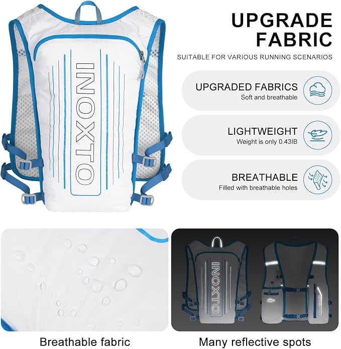 INOXTO Running Hydration Vest Backpack, Lightweight Insulated Pack - Image 2