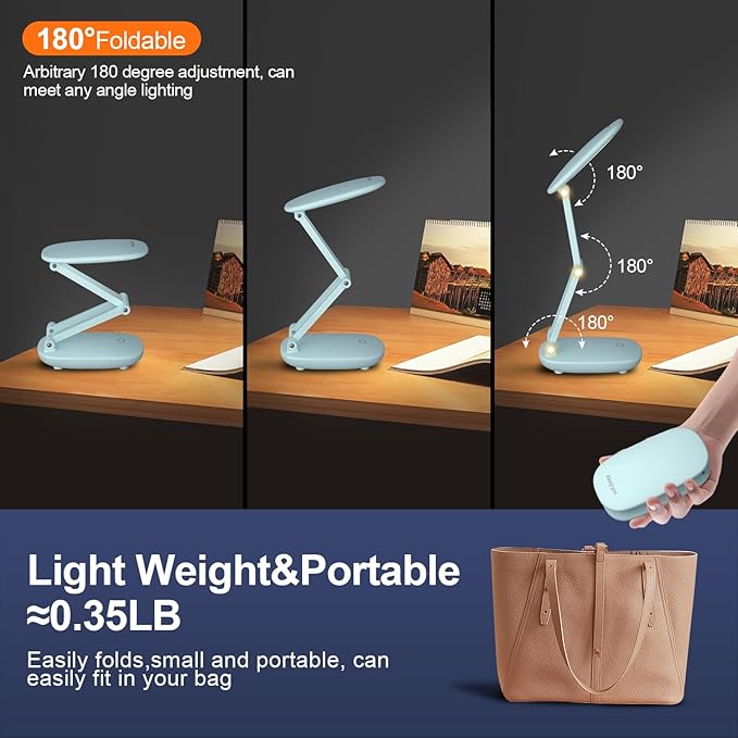 Akejrym LED Desk Lamp for Office Home & Battery Operated Lamp Rechargeable Lamp - Image 3