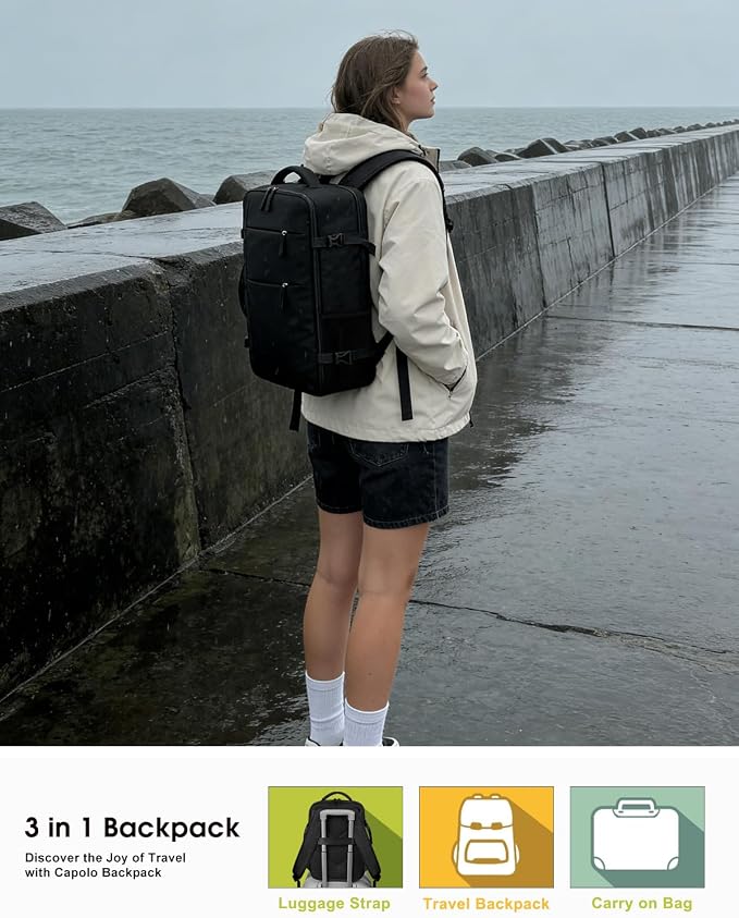 Capolo Travel Backpack for Women Men Waterproof Laptop Backpack Airlines - Image 2