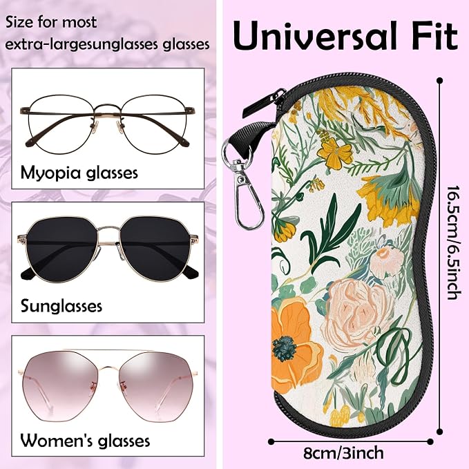 Glasses Case Sunglasses Eyeglass Soft Case Zipper Light Neoprene Pouch - Image 2